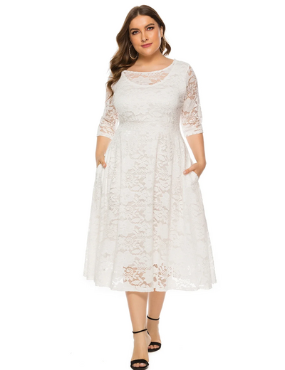 Zavando | Damen Elegant Kleid | Midi