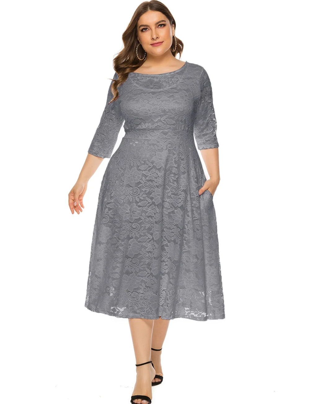 Zavando | Damen Elegant Kleid | Midi
