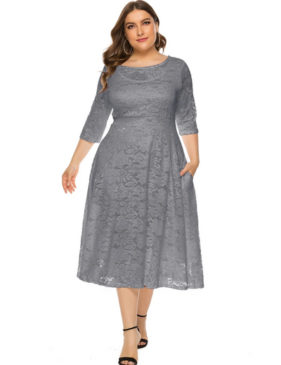 Zavando | Damen Elegant Kleid | Midi
