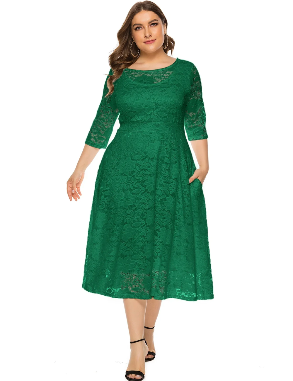 Zavando | Damen Elegant Kleid | Midi