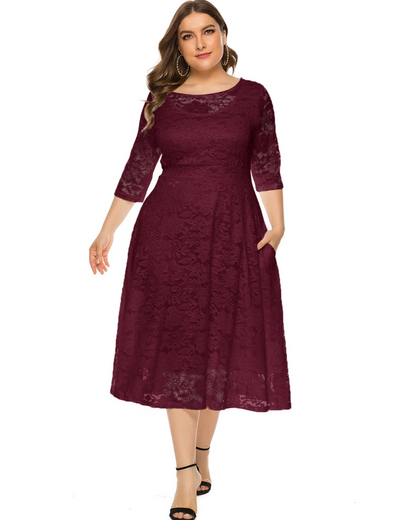 Zavando | Damen Elegant Kleid | Midi