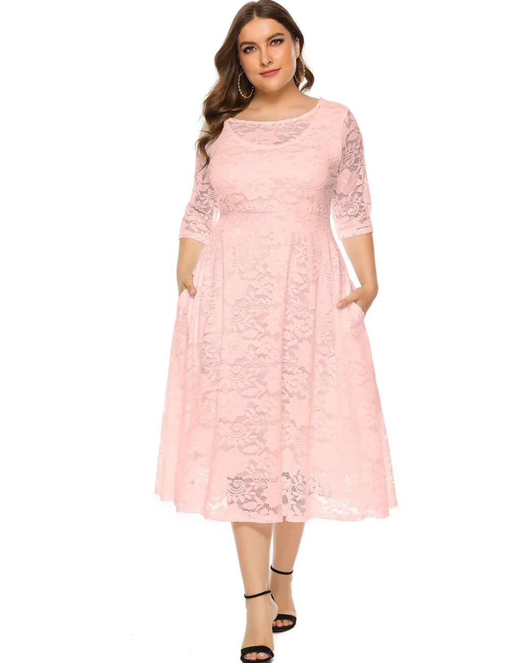 Zavando | Damen Elegant Kleid | Midi