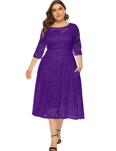 Zavando | Damen Elegant Kleid | Midi