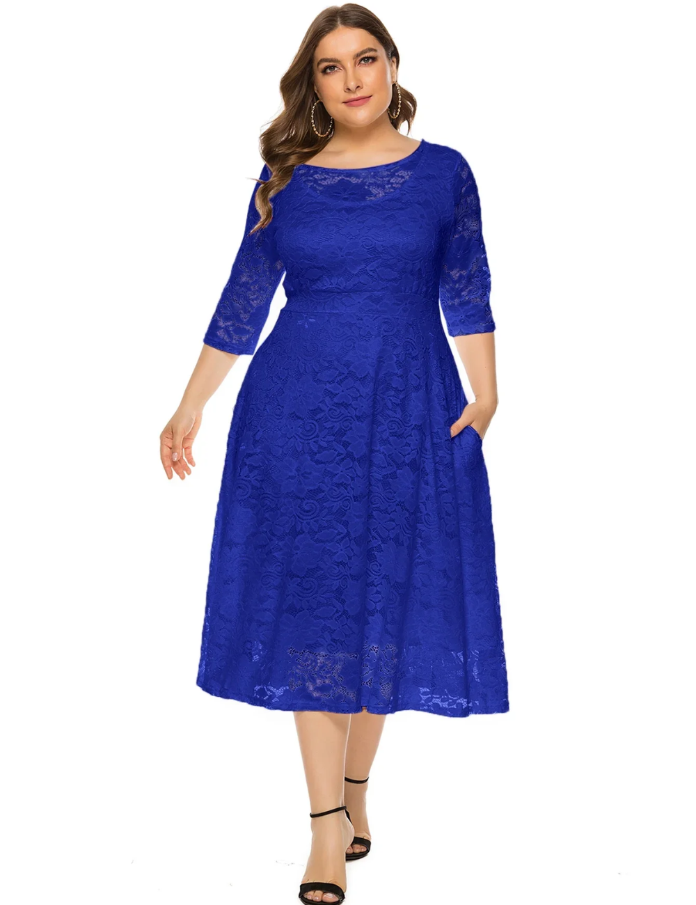 Zavando | Damen Elegant Kleid | Midi