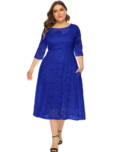 Zavando | Damen Elegant Kleid | Midi