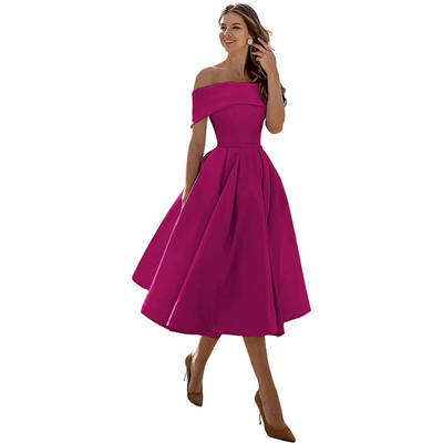 Zavando | Damen Elegant Partykleid | Midi