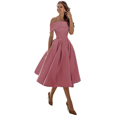 Zavando | Damen Elegant Partykleid | Midi