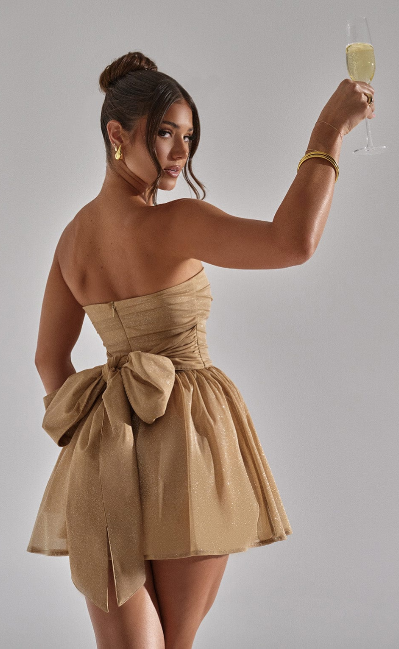 Zavando | Damen Glitzer Cocktailkleid | Mini