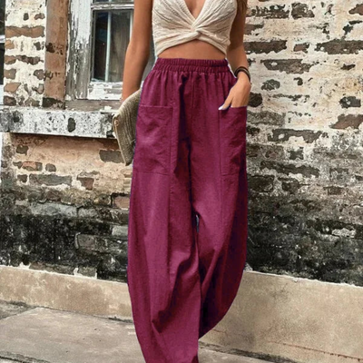 Zavando | Damen High-Waist Hose | Loose Fit