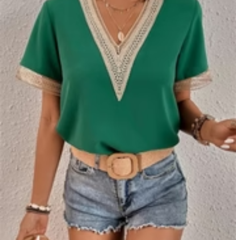 Zavando | Damen Kurzarm Bluse | Modern