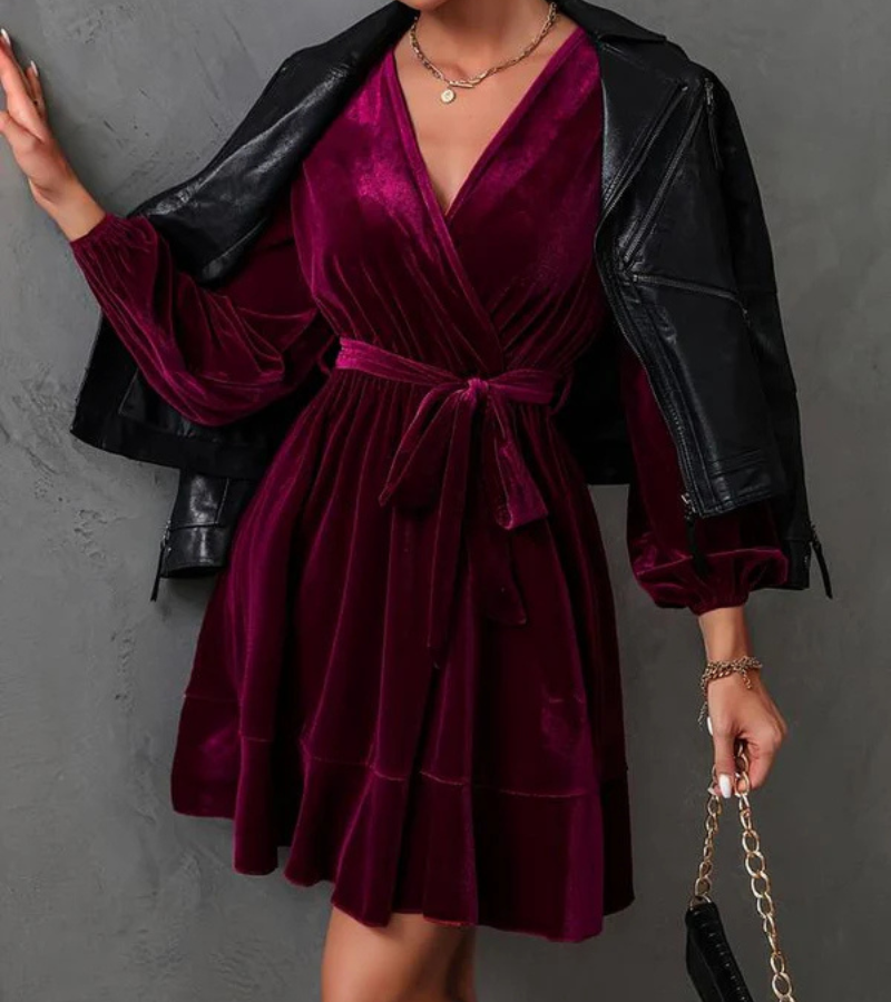 Zavando | Langarm Ballkleid | Mini