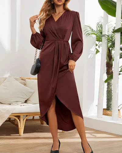 Zavando | Langarm Wickelkleid | Midi