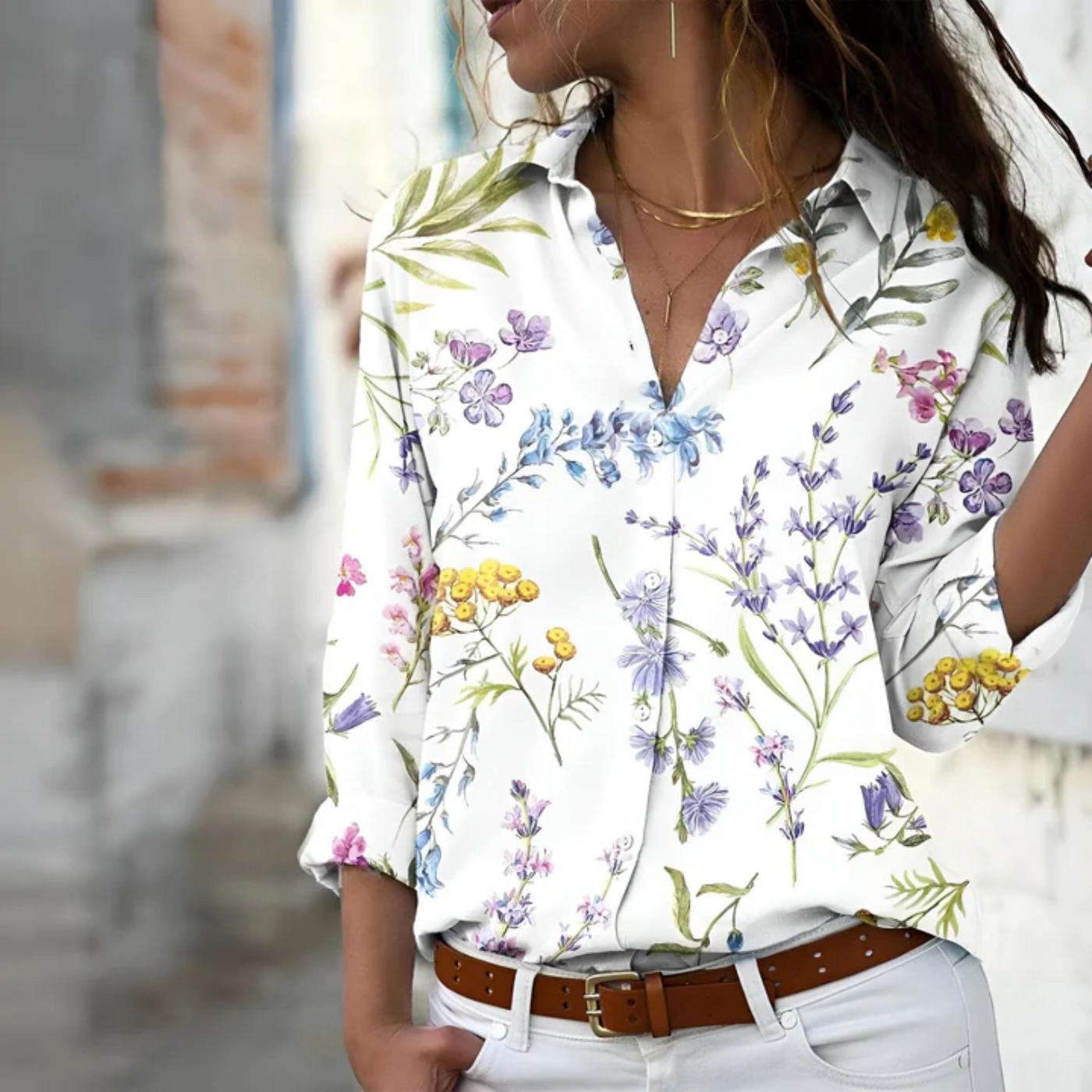 Zavando | Damen Langarm Bluse | Modern
