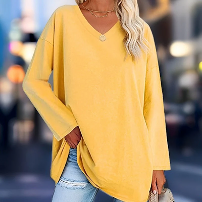 Zavando | Damen Langarm Hemd | Oversized