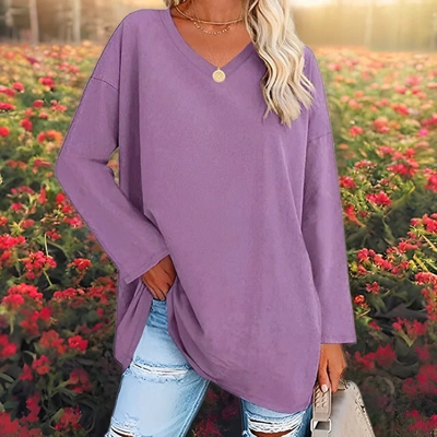 Zavando | Damen Langarm Hemd | Oversized