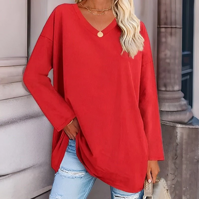 Zavando | Damen Langarm Hemd | Oversized