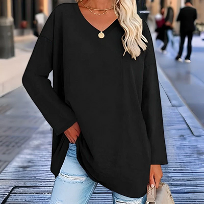 Zavando | Damen Langarm Hemd | Oversized