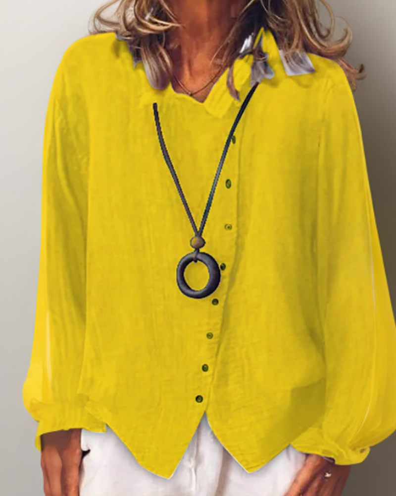 Zavando | Damen Weiß Bluse | Langarm