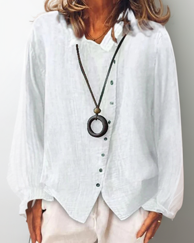 Zavando | Damen Weiß Bluse | Langarm