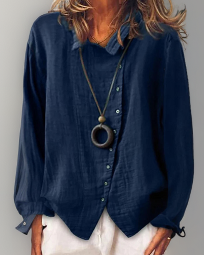 Zavando | Damen Weiß Bluse | Langarm