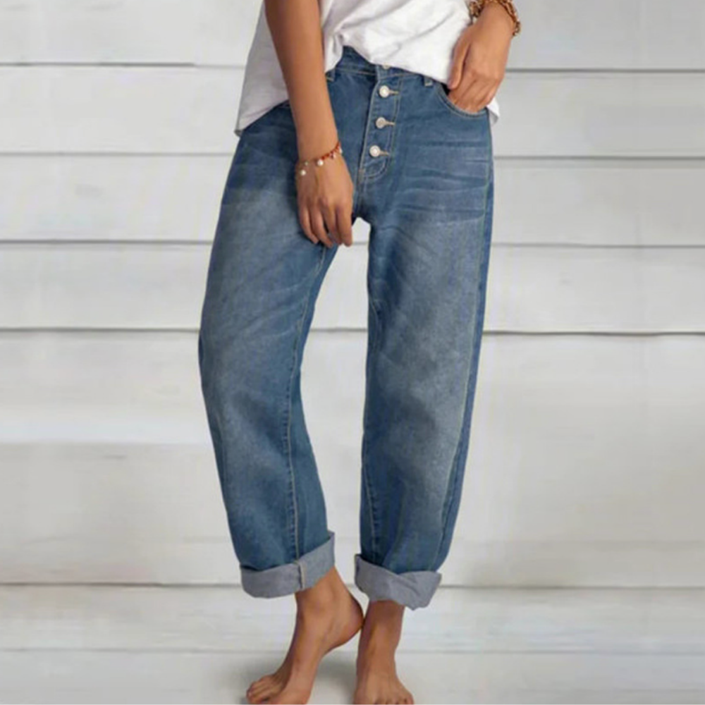 Zavando | Damen Weite Jeans | Bequeme