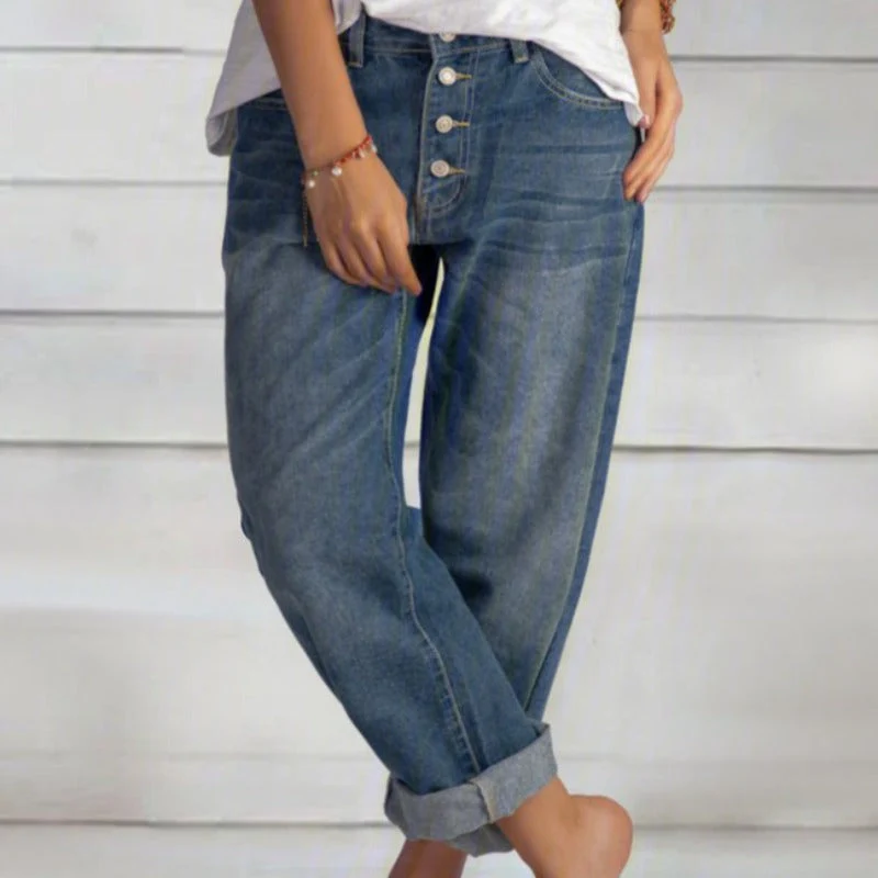 Zavando | Damen Weite Jeans | Blau