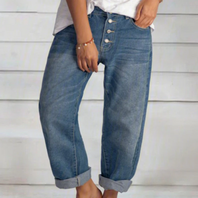 Zavando | Damen Weite Jeans | Blau