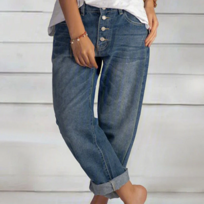Zavando | Damen Weite Jeans | Blau