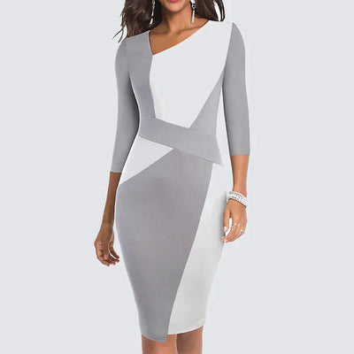 Zavando – Einzigartiges Patchwork-Bleistiftkleid für Damen