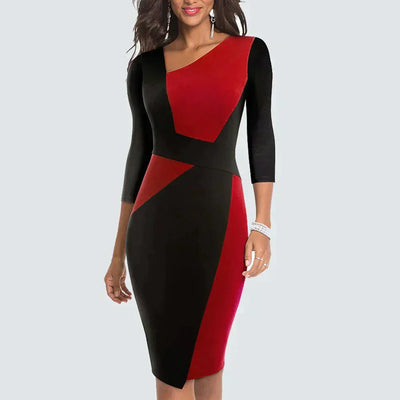 Zavando – Einzigartiges Patchwork-Bleistiftkleid für Damen