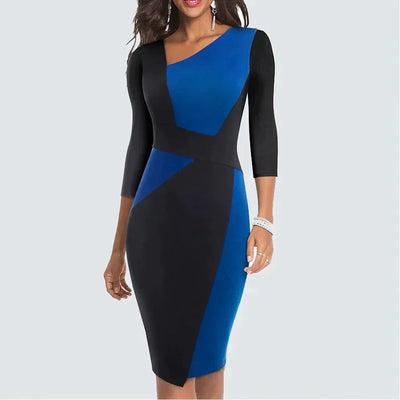 Zavando – Einzigartiges Patchwork-Bleistiftkleid für Damen