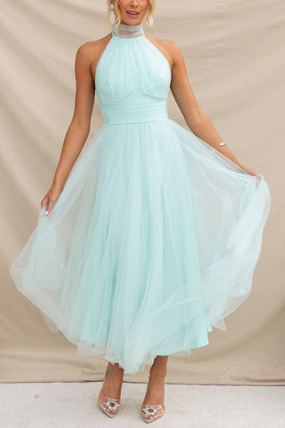 Elegantes Neckholderkleid Für Damen | Midi