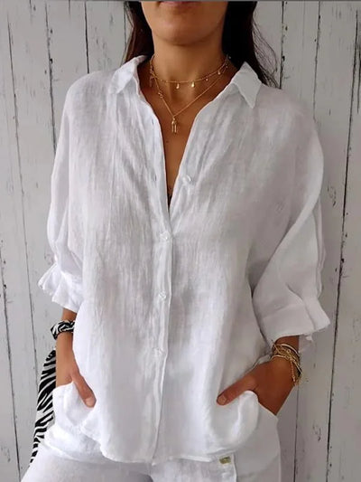 Zavando – Weiche elegante Knopf-bluse für jeden Anlass