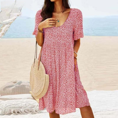 Zavando – Klassisches Damenkleid mit O-Ausschnitt