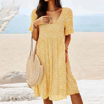 Zavando – Klassisches Damenkleid mit O-Ausschnitt