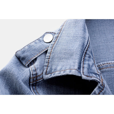 Damen Cropped Jeansjacke mit Reißverschluss