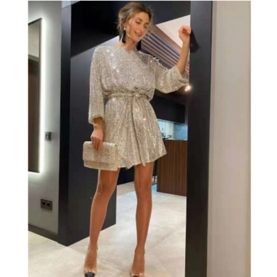 Langärmliges Elegantes Kleid Für Damen | Mini