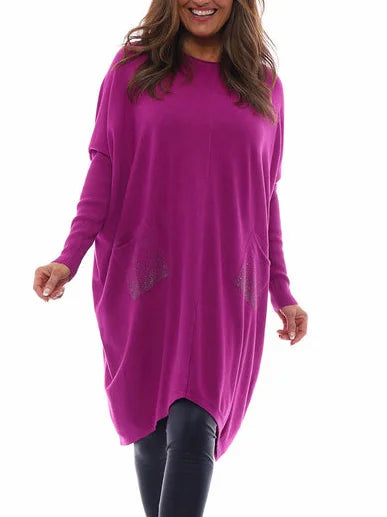 Zavando - CurveEmbrace Waffel Komfort Kleid