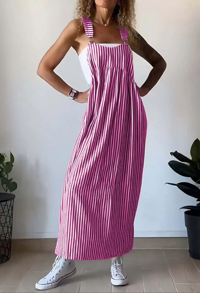 Zavando - Gestreiftes, lässiges Jumpsuit-Kleid