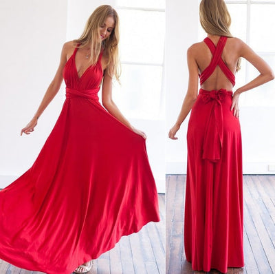 Ärmelloses Damen Maxikleid mit V-Ausschnitt für den Sommer