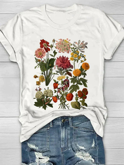 Kurzärmliges T Shirt Mit Blumendruck Für Damen | Sommer