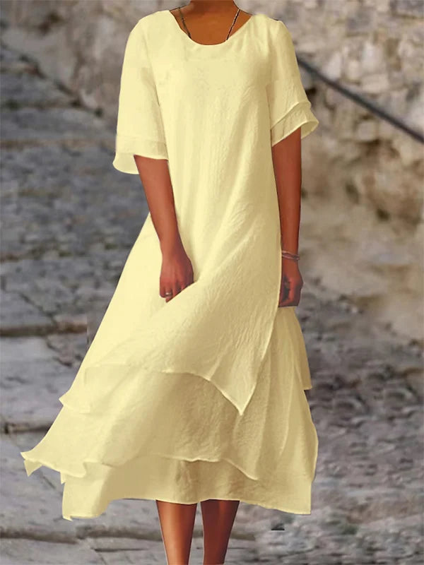 Zavando - Schicke Eleganz Blockschlitzkleid