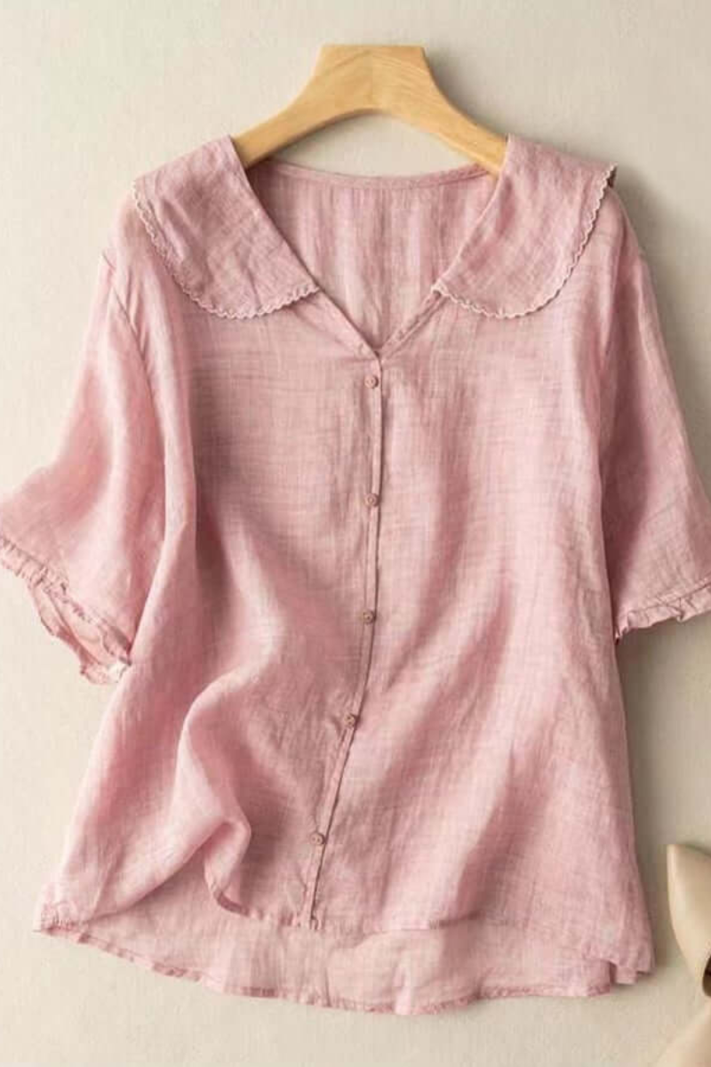 Zavando | Damen Elegant Bluse | Weiß