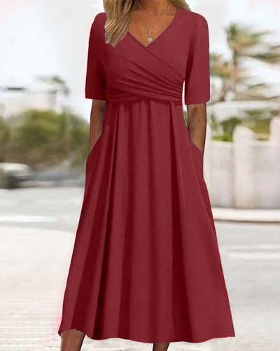 Zavando | Elegante Kleid Blau | Midi