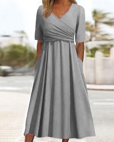 Zavando | Elegante Kleid Blau | Midi