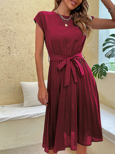 Zavando | Hochzeitsgast Kleid Plissee | Midi