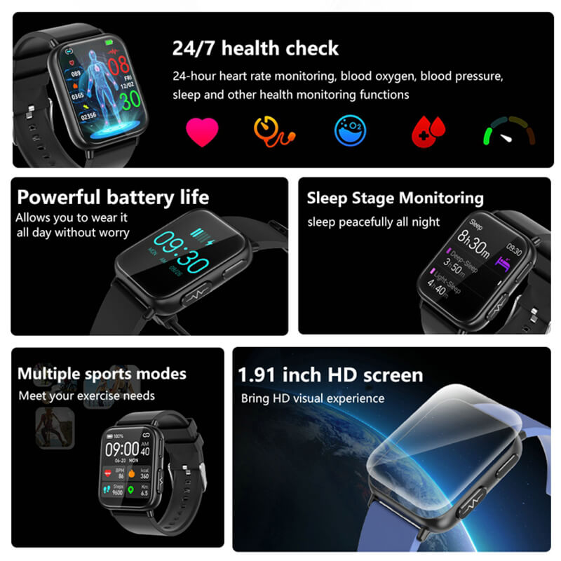 TK10 Smart Watch Neue EKG Blutzucker Herzfrequenz Blutdruck Schlafüberwachung Wetter Nachrichten Sport