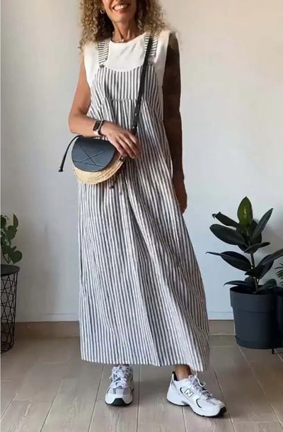 Zavando - Gestreiftes, lässiges Jumpsuit-Kleid