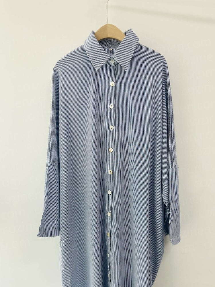 Langes Hemdblusenkleid Für Damen | Maxi