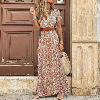 Zavando | Festliche Boho Kleid | Maxi